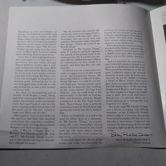 Knowles China "Sound of Music" "My Favorite Things Plate - Picture 7 of 11